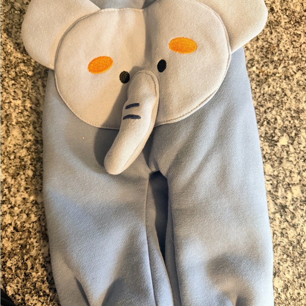 Kids Elephant Sweatpants - Light Blue and Gray